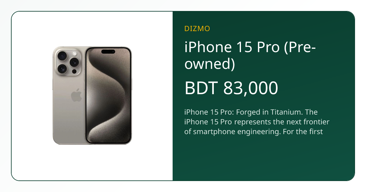 【SADAM DWI SYAHPUTRA 】 iPhone 15 Pro iPhone 15 Pro (Pre-owned) - Dizmo